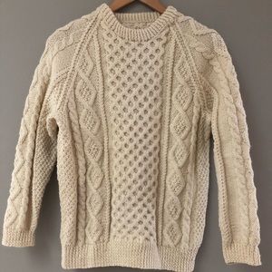 Fisherman pullover knit sweater